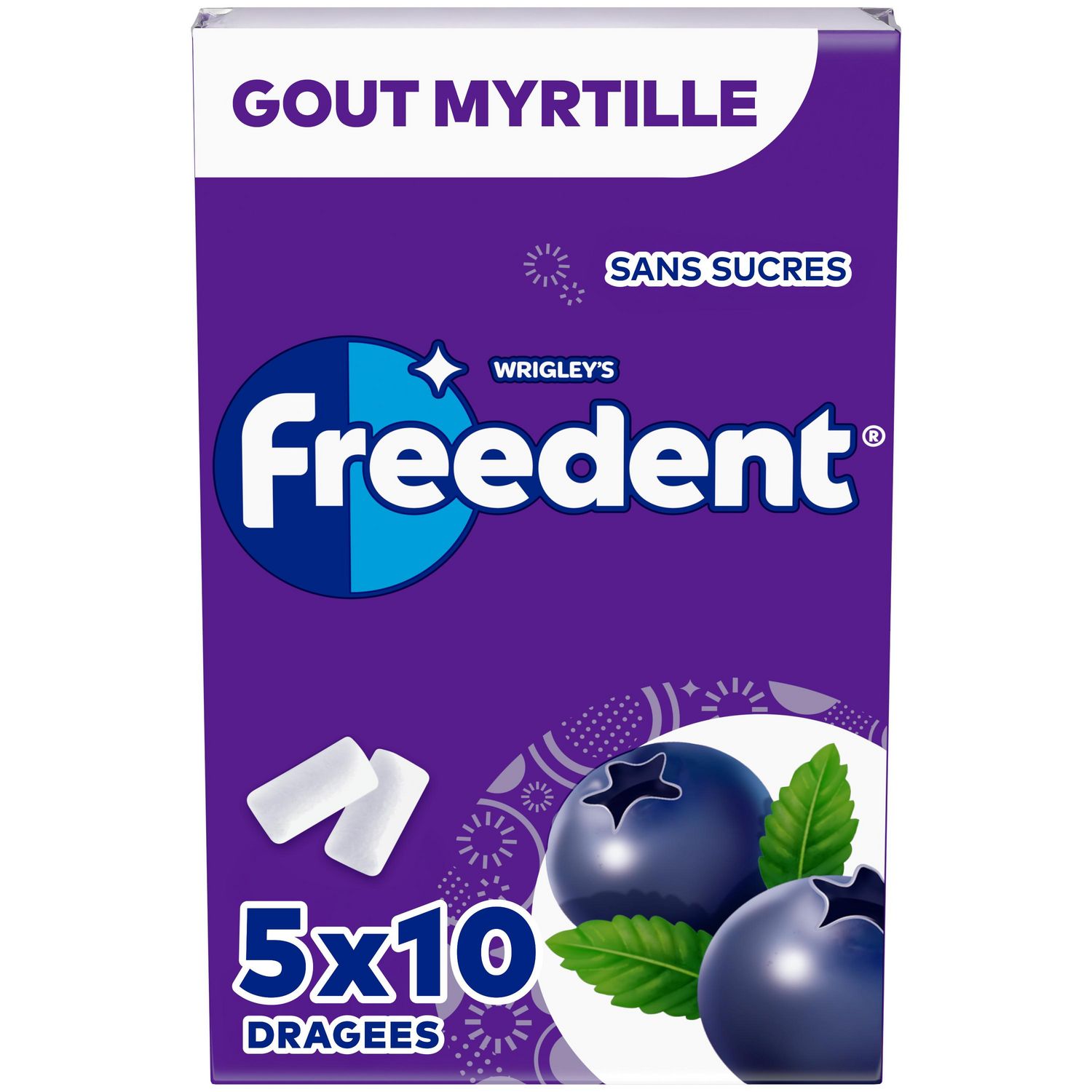 Airwaves - Menthol & Cassis, chewing-gum sans sucres 5x10 (70g)