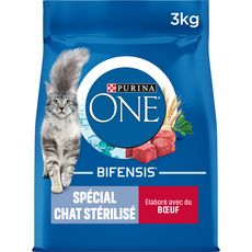 PURINA One bifensis croquettes au boeuf blé pour chat stérilisé 3kg