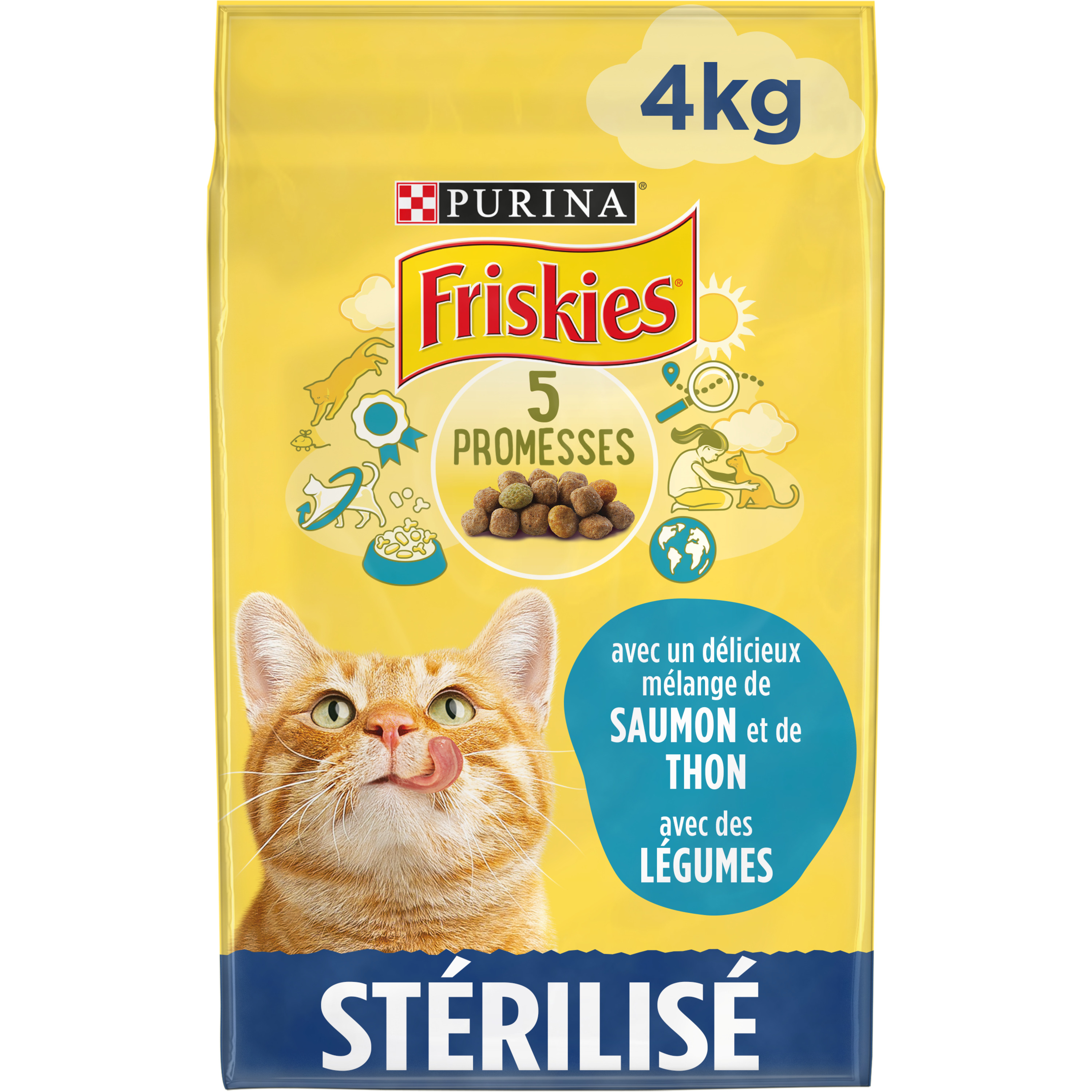 Croquettes pour chat au saumon et aux légumes, Friskies (400 g)