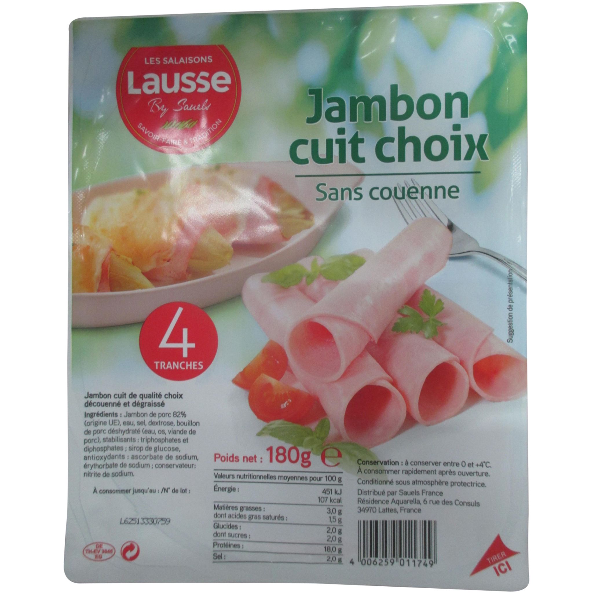 Jambon Blanc Conservation Sans Nitrite, jambon cuit sans nitrite - Madrange