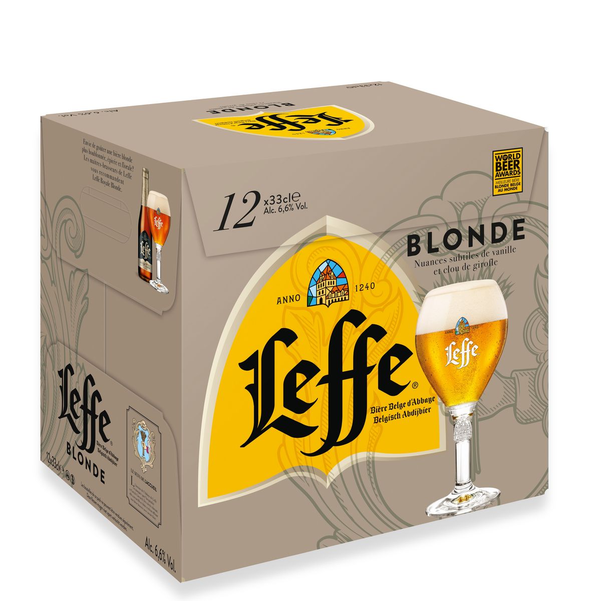 LEFFE Bière blonde 6.6% bouteilles 12x33cl