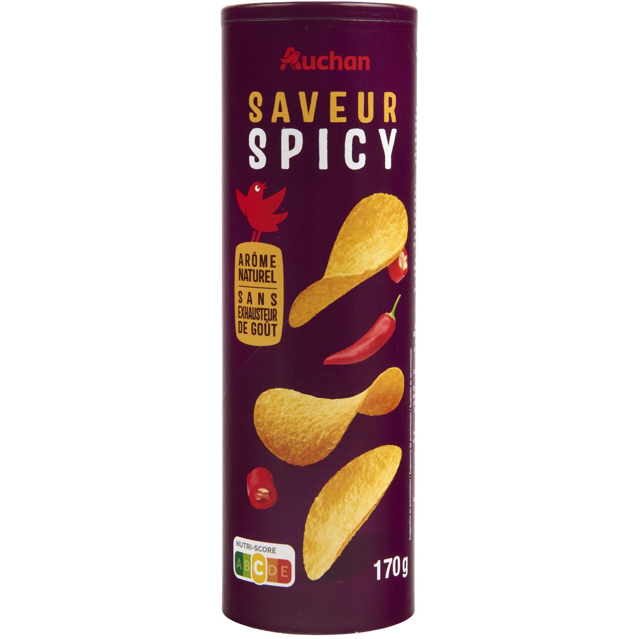 AUCHAN Chips tuiles saveur spicy 170g pas cher 