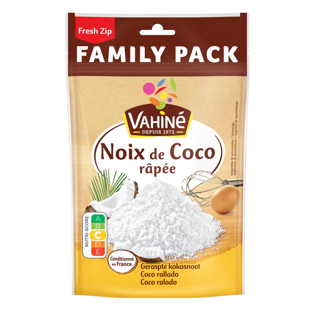 VAHINE Noix de coco râpée Pack familial 200g