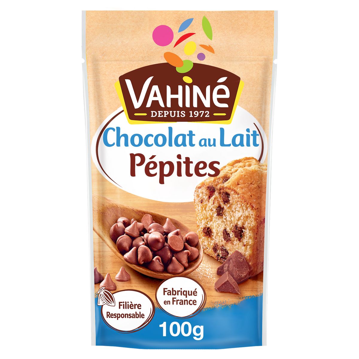 VAHINE Pepites de chocolat au lait 100g