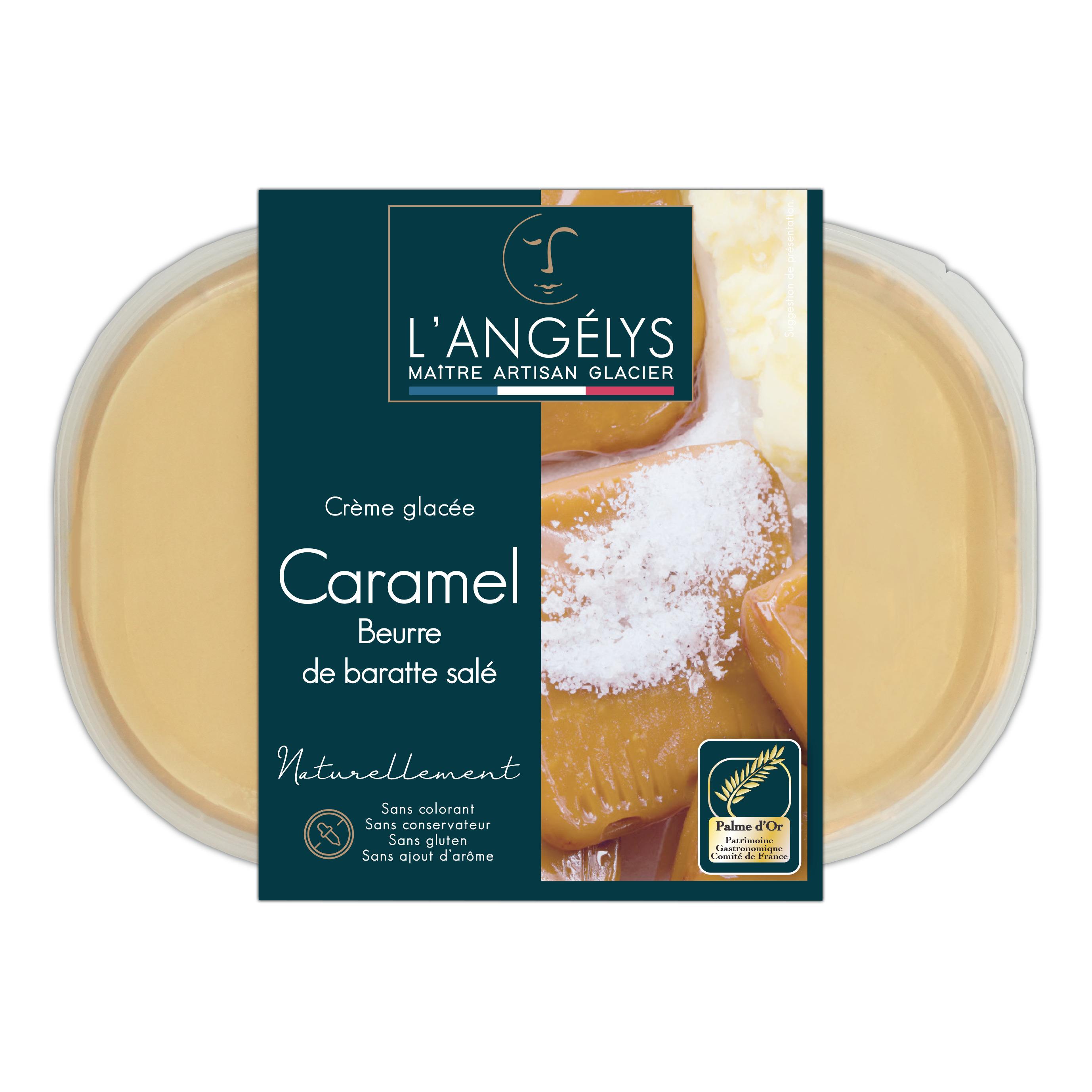 L'ANGELYS Crème glacée caramel au beurre salé 450g pas cher