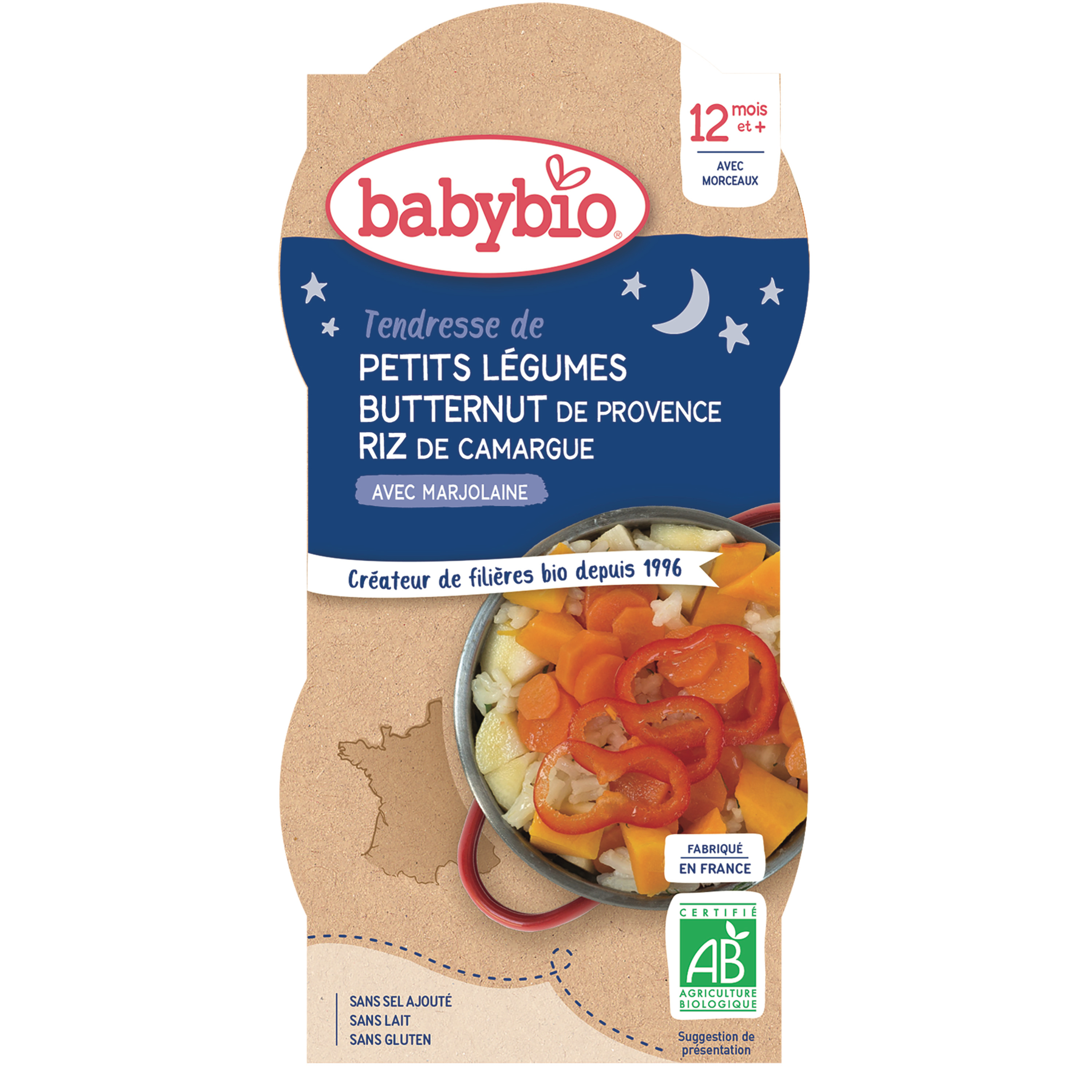 Babybio Petits pots bébé Bio Carotte Butternut Riz - Dès 6 mois