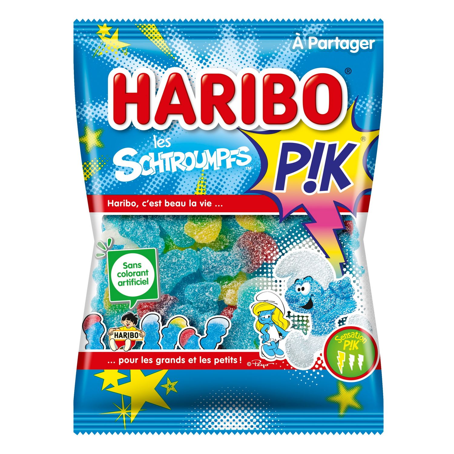 Schtroumpfs, bonbon gélifié Haribo Schtroumpf, Les Schtroumpfs bonbons