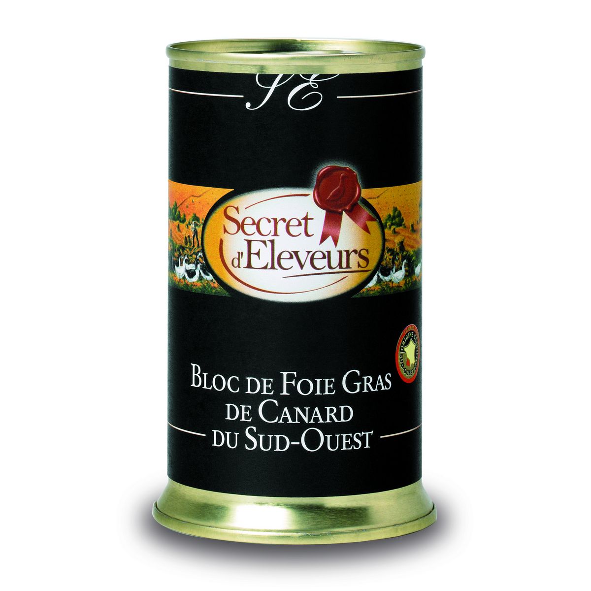 SECRET D'ELEVEURS Bloc de foie gras de canard du Sud-Ouest IGP boîte 350g