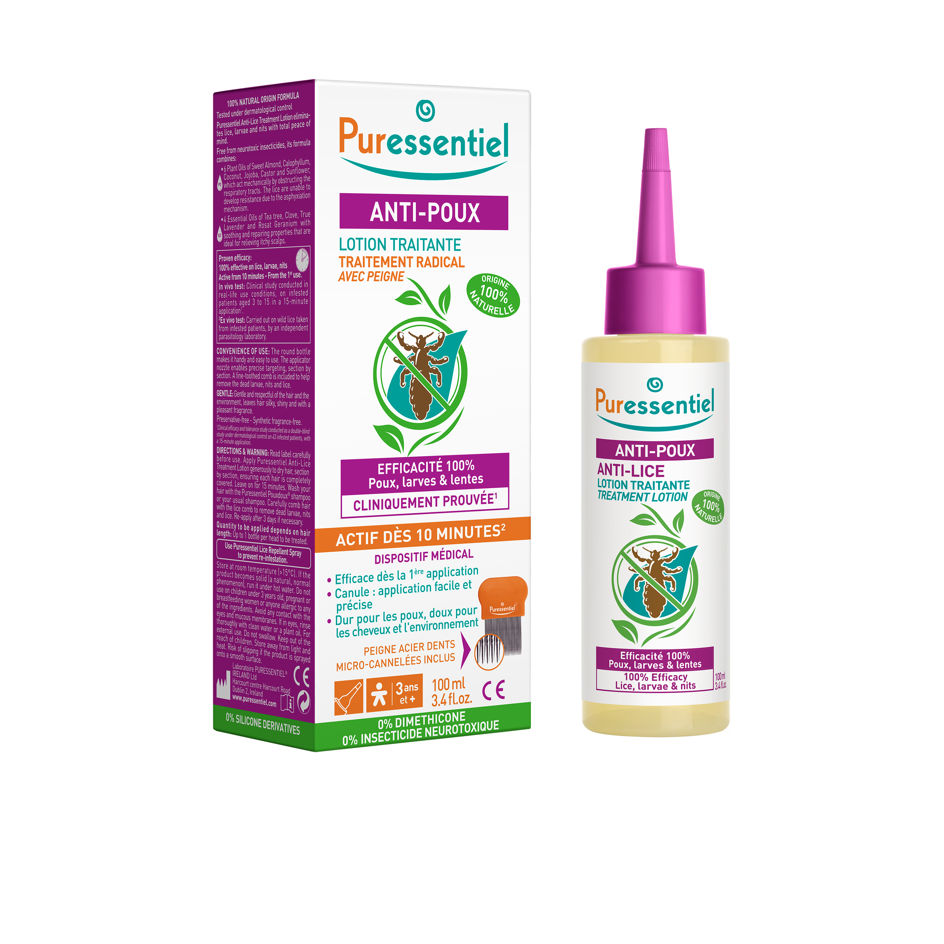 Puressentiel Peigne Anti-Poux Tri-Xpert