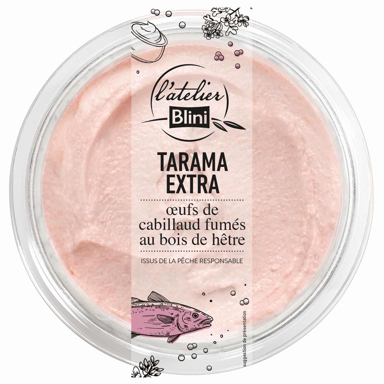 AUCHAN Tartinables Tarama aux œufs de cabillaud 1 pièce 100g pas cher 