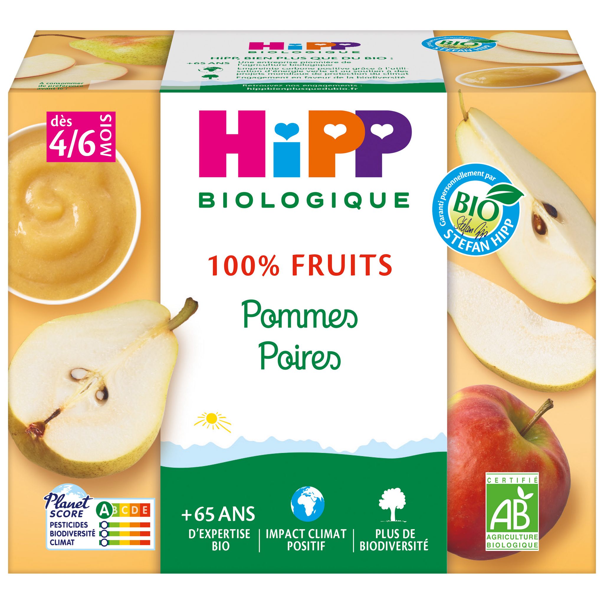 COMPOTES BEBE POMMES POIRES 4/6 MOIS BIO 2X130G BLEDINA