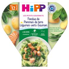 HIPP Assiette pommes de terre légumes verts saumon dès 12 mois 230g