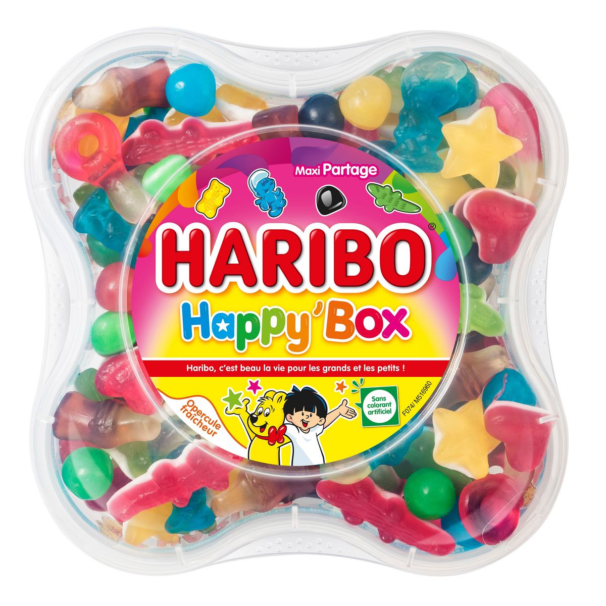 HARIBO Happy'box Boite d'assortiment de bonbons 600g pas cher 