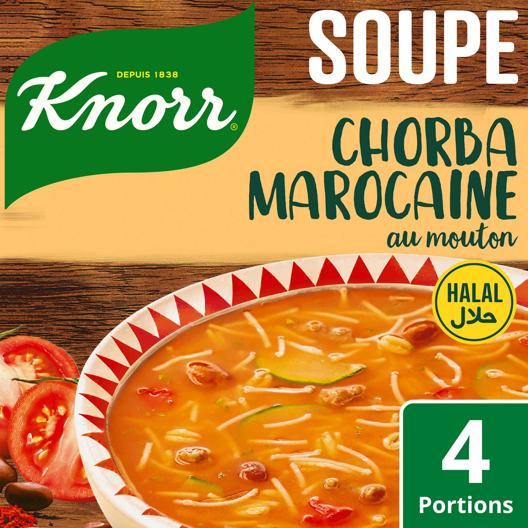 KNORR Soupe passée déshydratée 9 légumes 4 personnes 105g pas cher