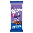 MILKA Tablette de chocolat au lait et Oréo 2 pièces 2x100g