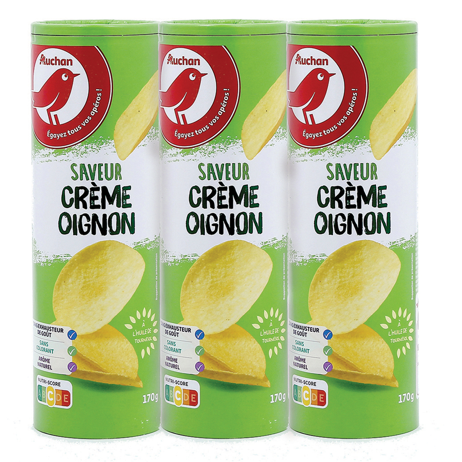 AUCHAN Chips tuiles saveur spicy 170g pas cher 