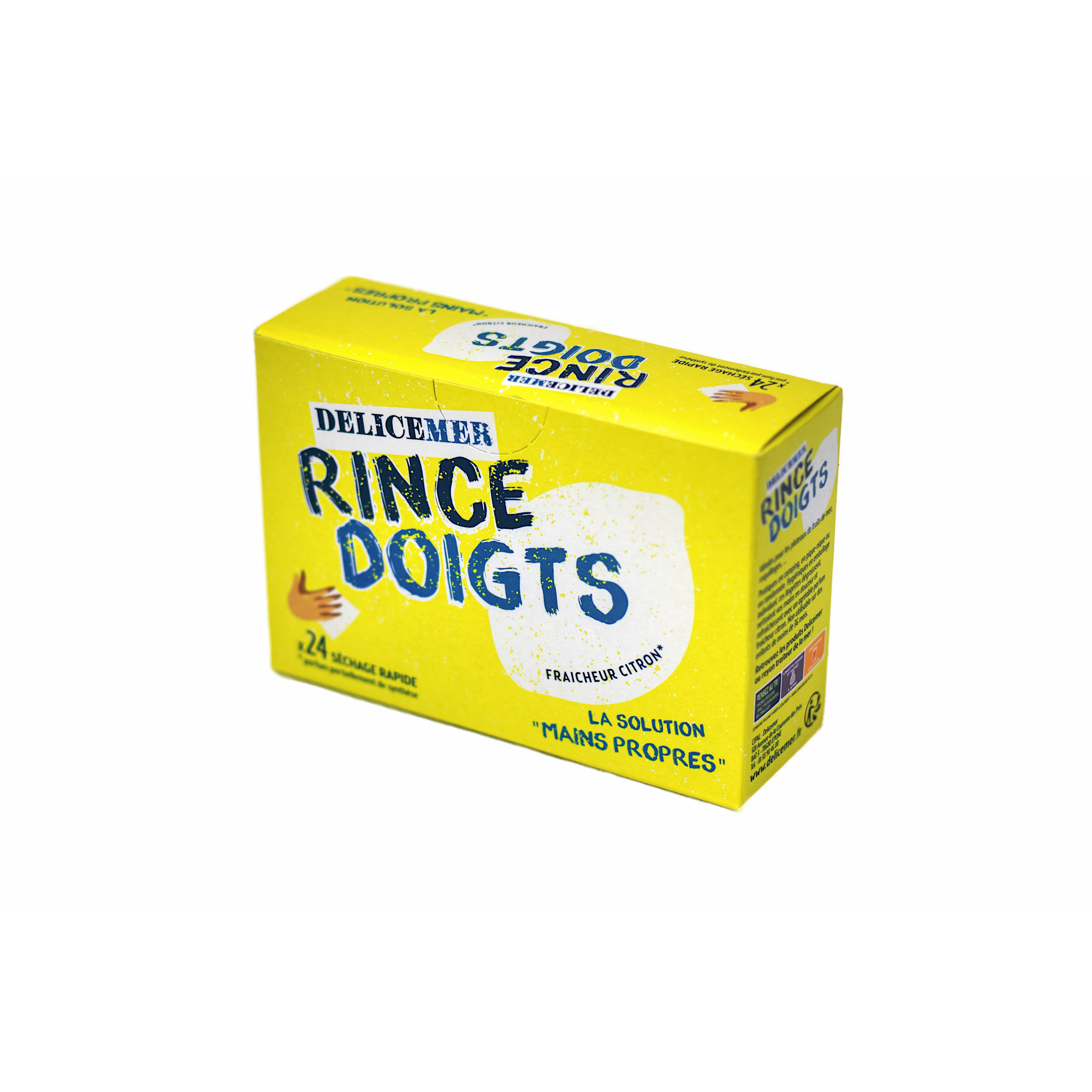 Lingettes Rince-doigts Citron 12 x 16 cm - carton de 1000 unités