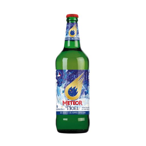 METEOR Coffret bière de Noël 5.8% bouteilles +1verre 4x25cl pas cher 