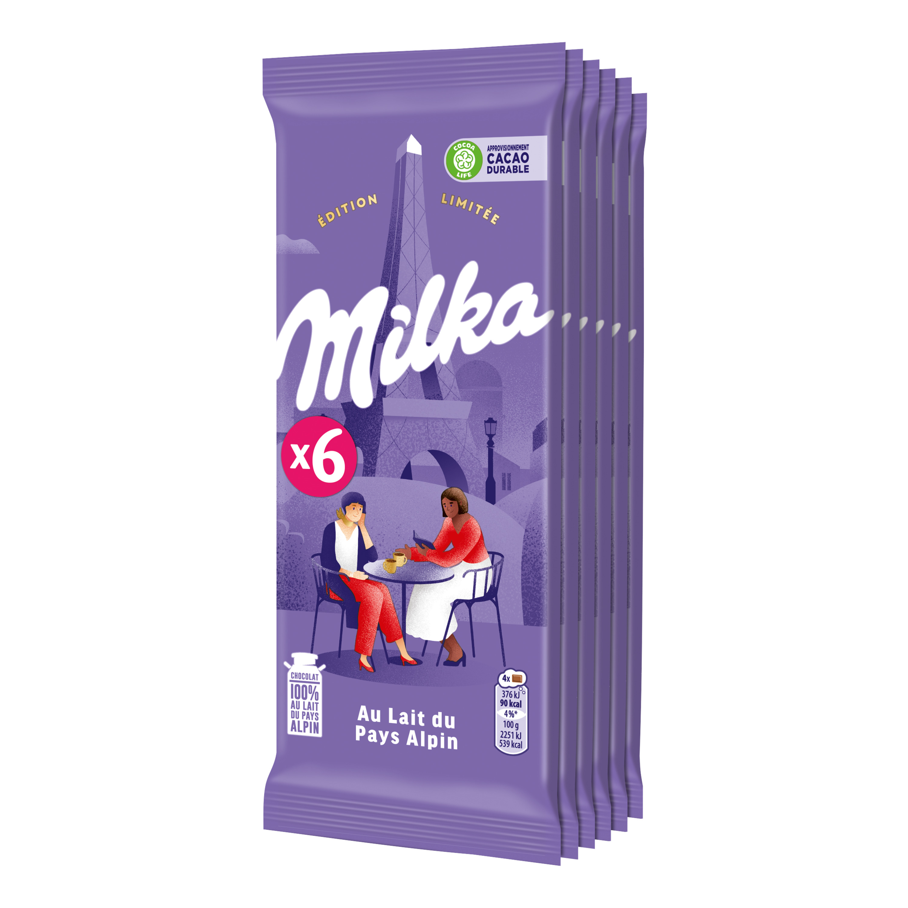 AUCHAN Tablette de chocolat vegan à base de lait de coco 100g pas cher 