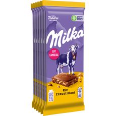 MILKA Tablettes de chocolat au lait riz croustillant 6 tablettes 600g