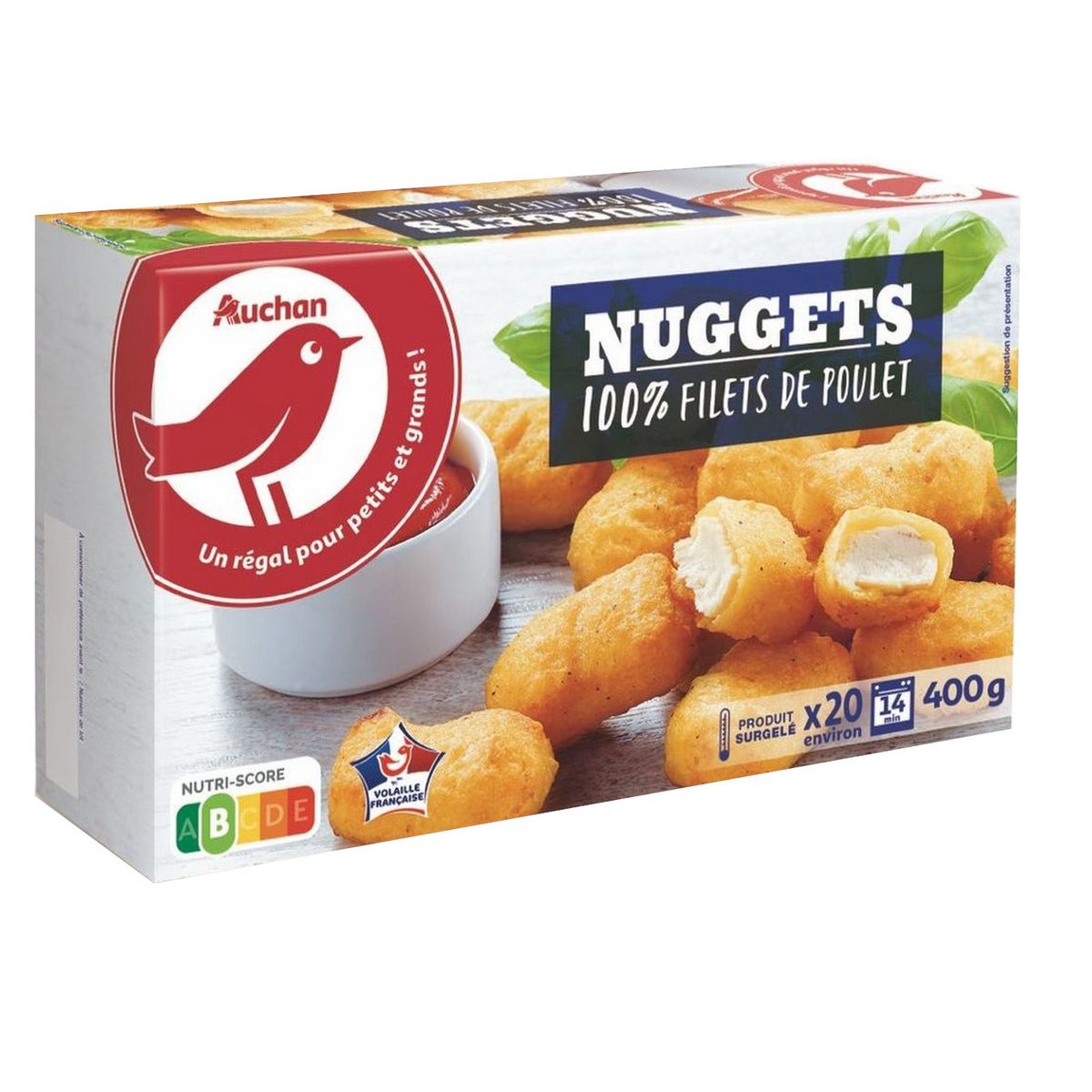 AUCHAN Nuggets de poulet 20 pièces 400g