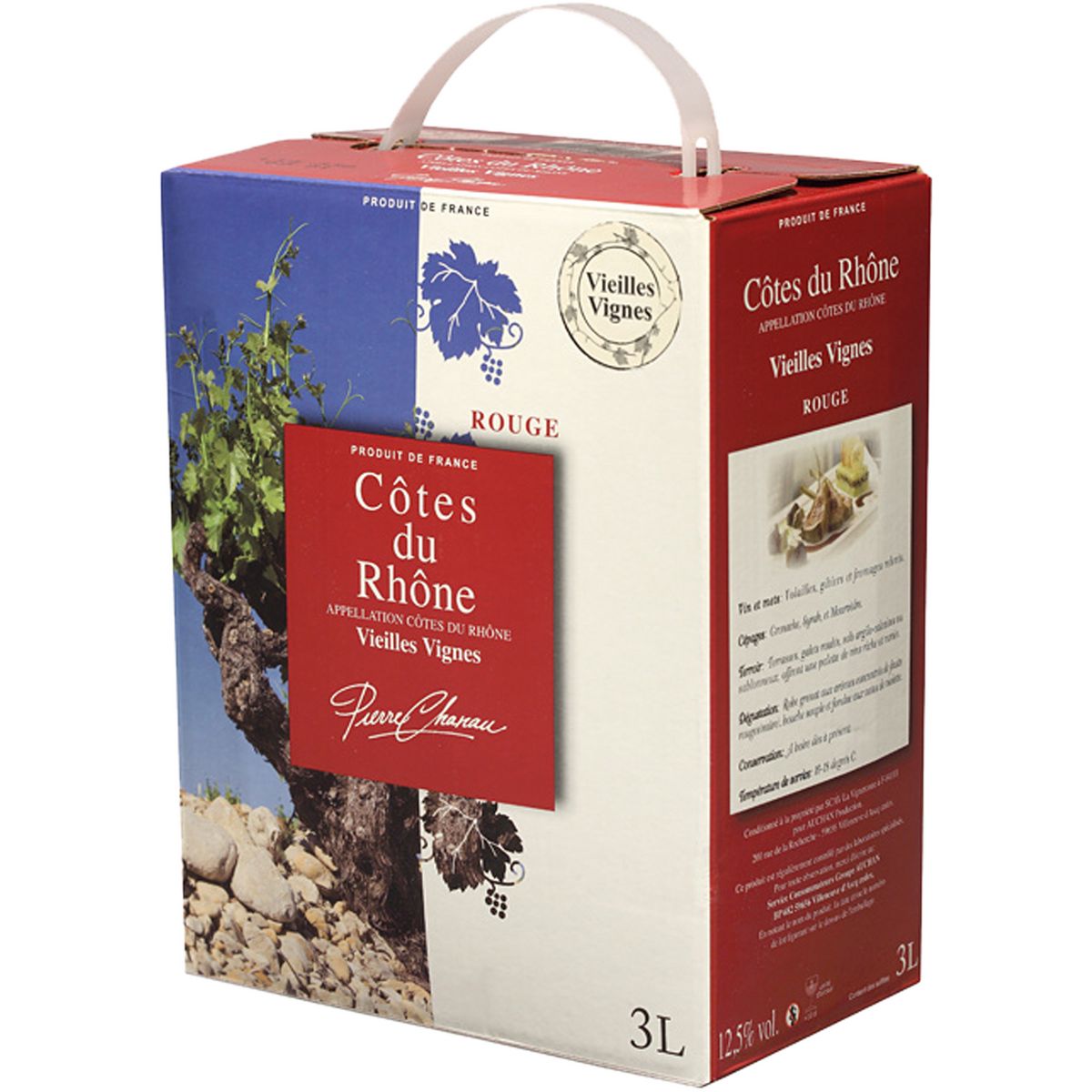 PIERRE CHANAU CULTIVONS LE BON Vin rouge AOP Côtes-du-Rhône vieilles vignes Grand format 3L