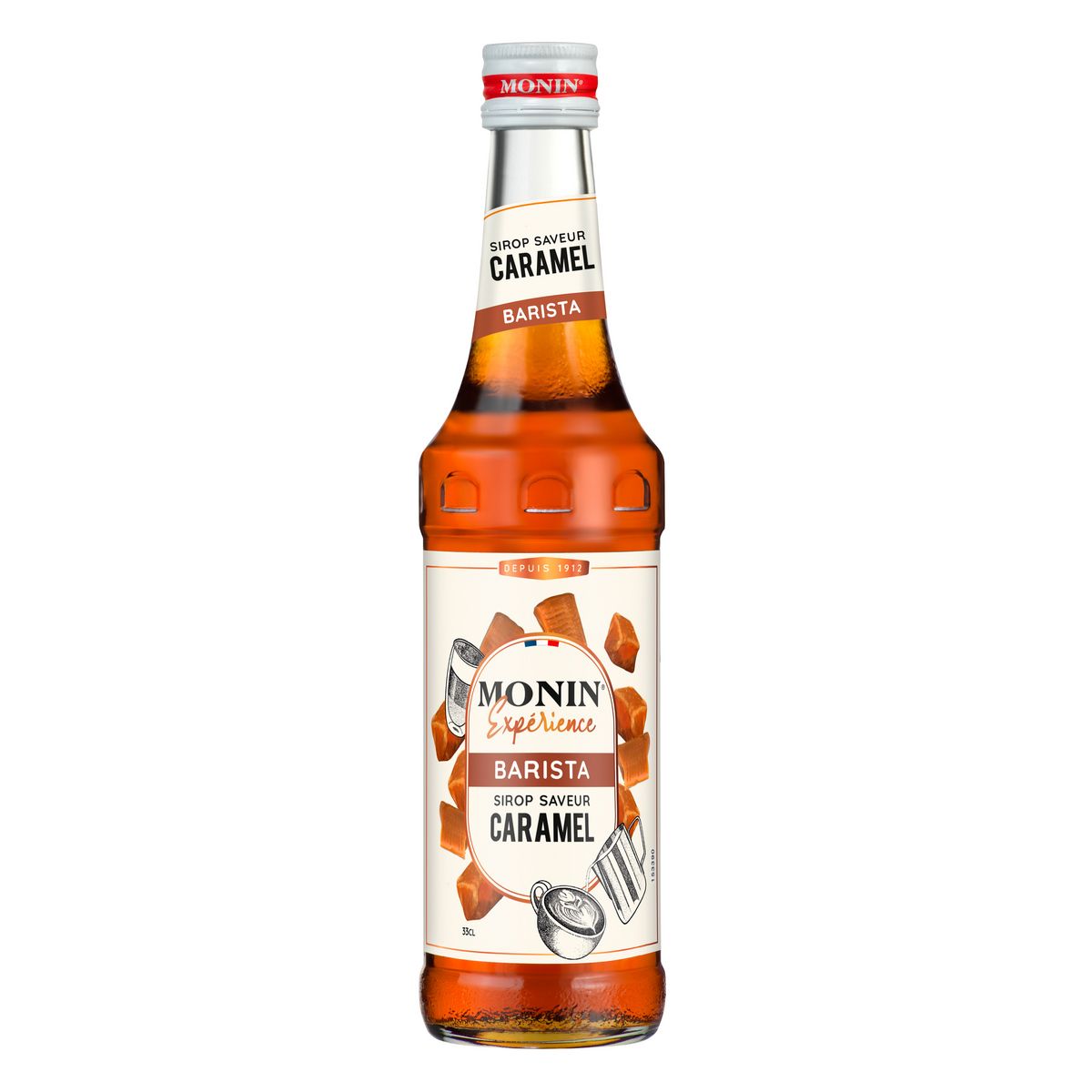 SIROP MONIN Sirop caramel sans alcool pour cocktails bouteille verre 33cl  pas cher 