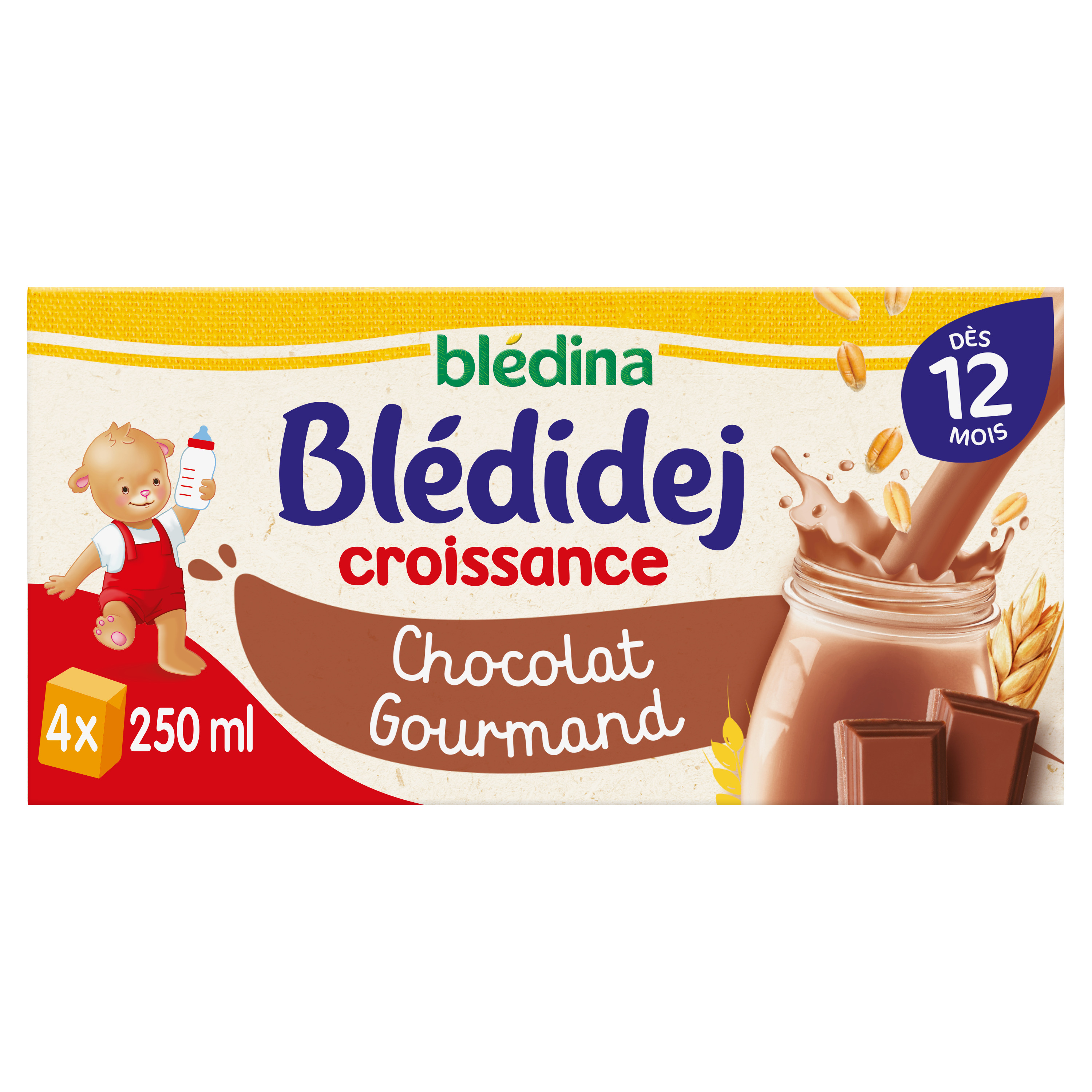 BLEDINA Blédidej céréales lactées chocolat dès 12 mois 500ml pas cher 