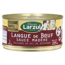 MAISON LARZUL Langue de bœuf sauce Madère cuisinée au sel de Guérande 1 personne 205g