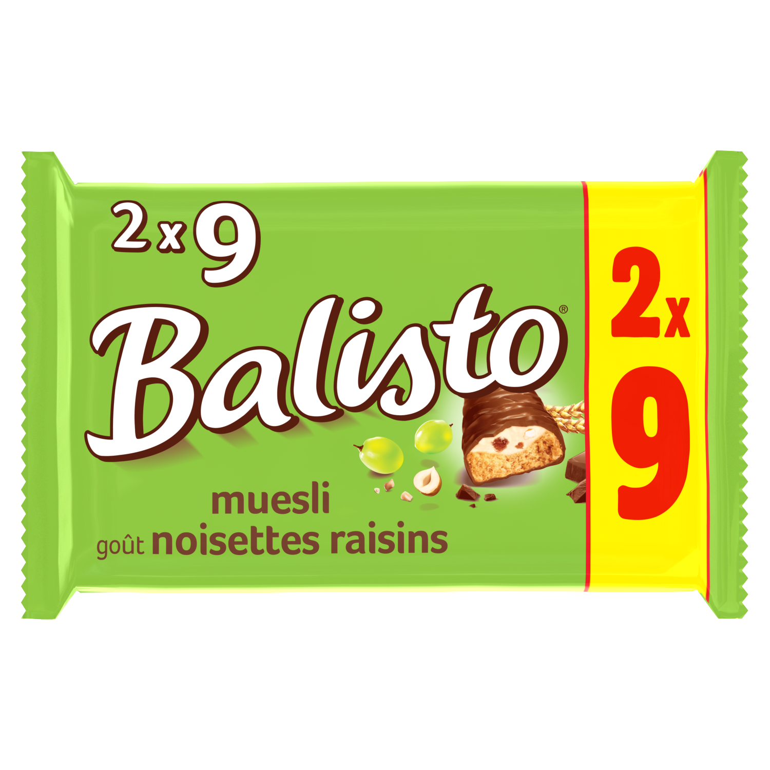 Product “Balisto Muesli goût noisettes raisins Biscuit aux