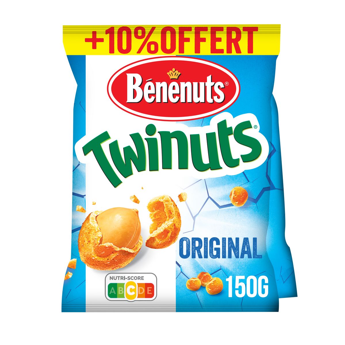 BENENUTS Twinuts cacahuètes goût salé lot de 2 2x150g +10% offert