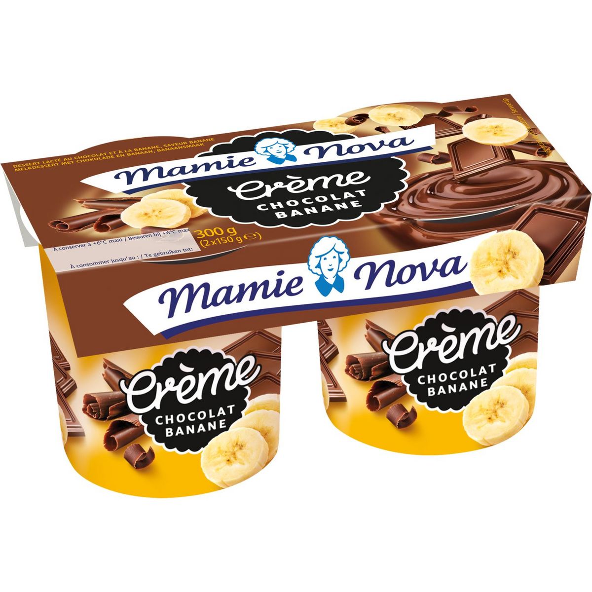 MAMIE NOVA Crème dessert au chocolat banane 2x150g