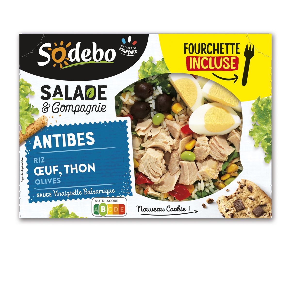 SODEBO Salade & compagnie antibes thon crudités riz 1 portion 320g