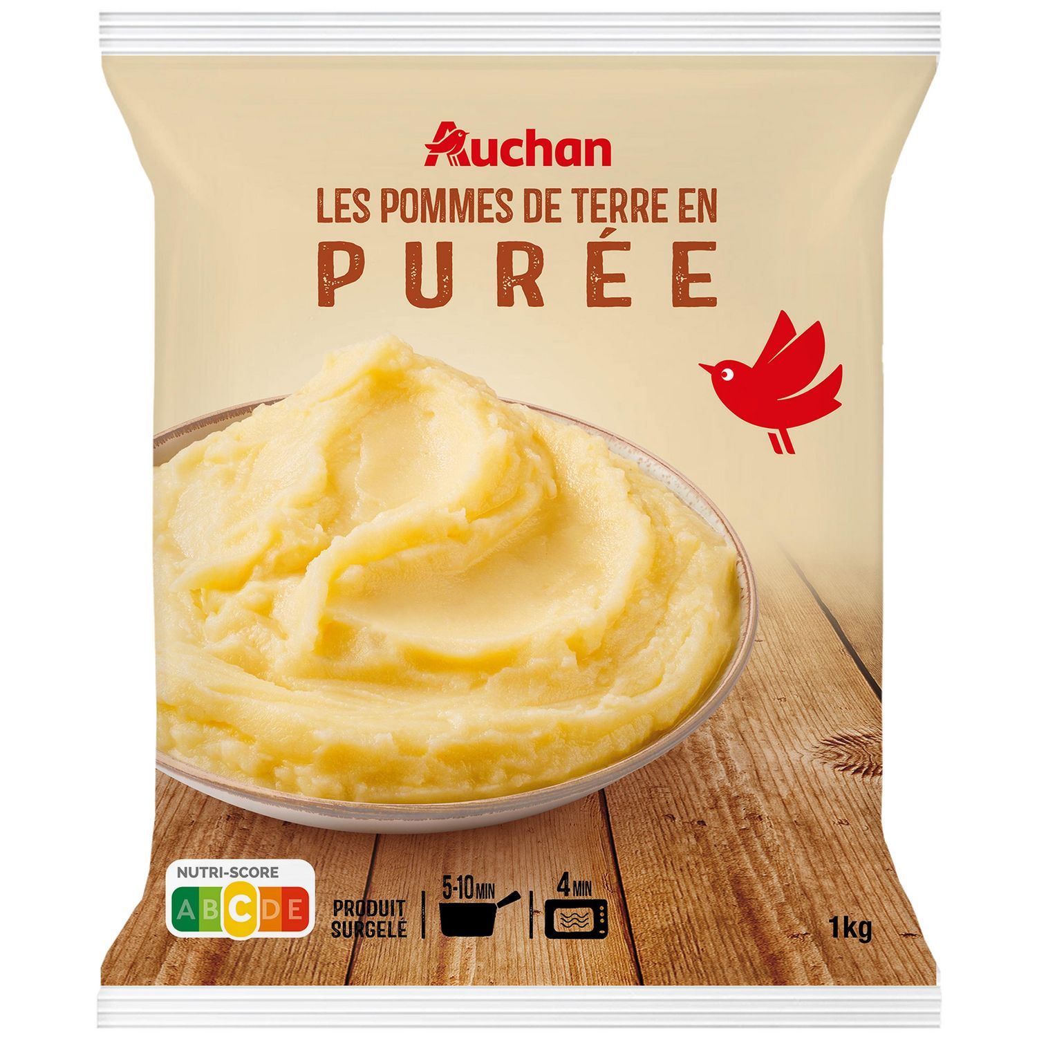 AUCHAN Purée cuisinée de pommes de terre 1kg pas cher 