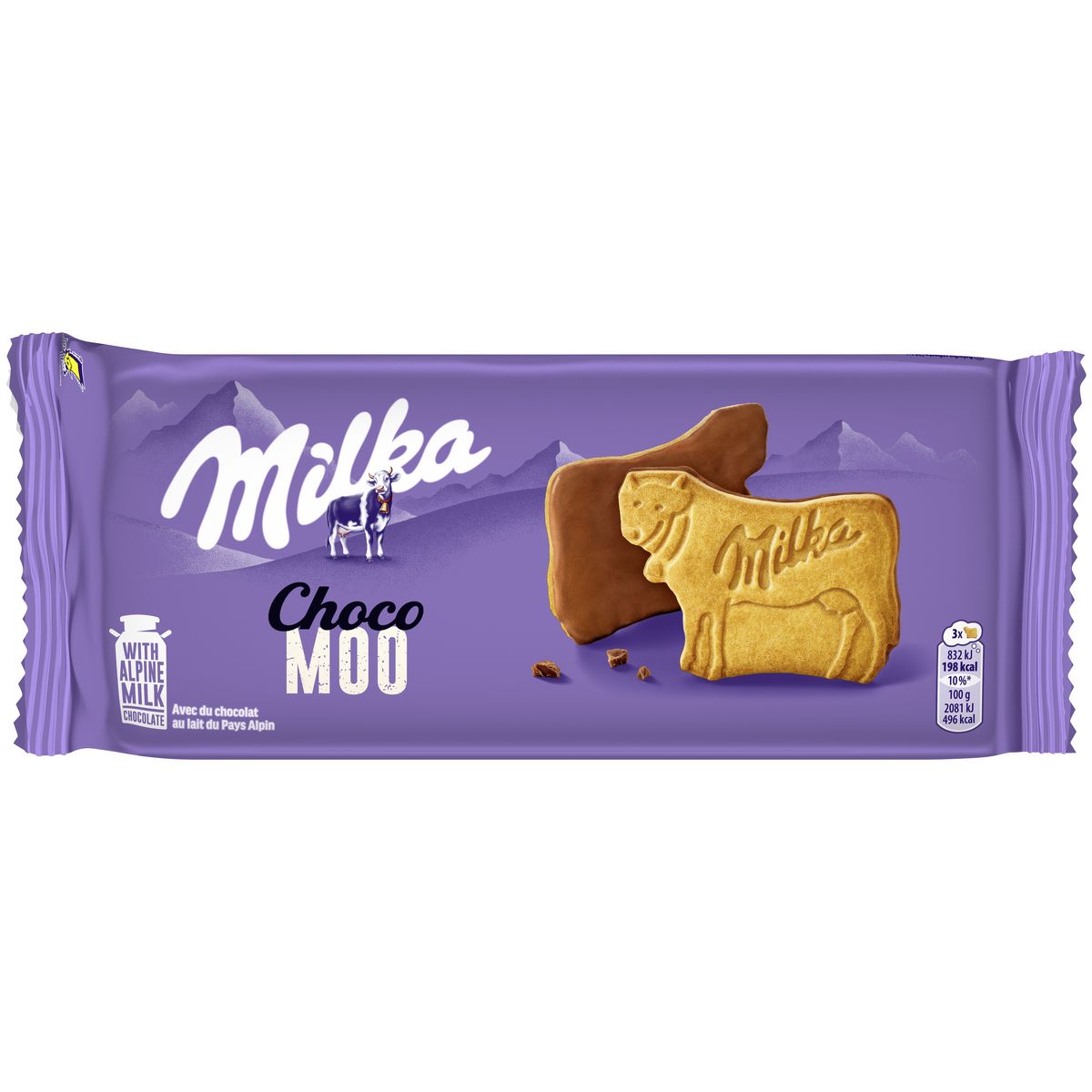 MILKA Choco Moo biscuits nappés de chocolat au lait 200g