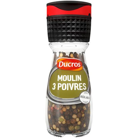 DUCROS Mélange 3 poivres en grains en moulin 34g pas cher 