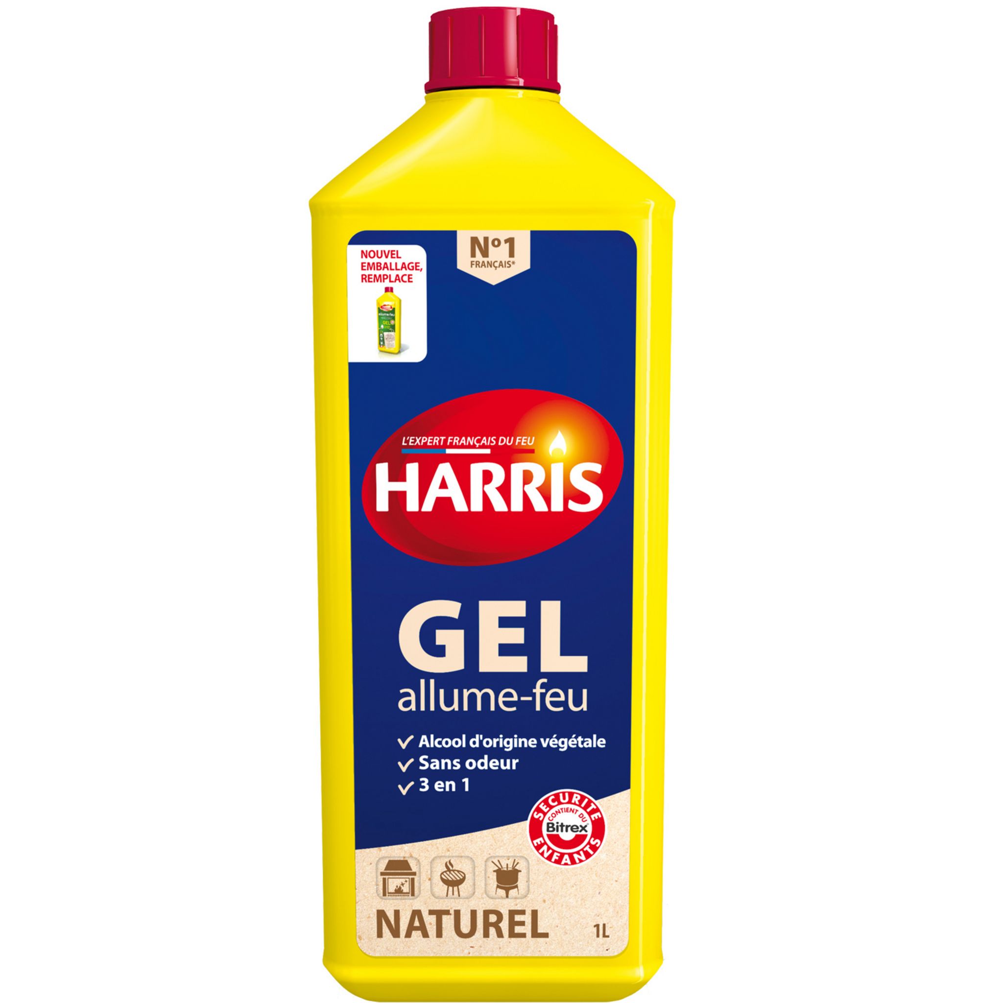 HARRIS Gel allume feu naturel 1l pas cher 