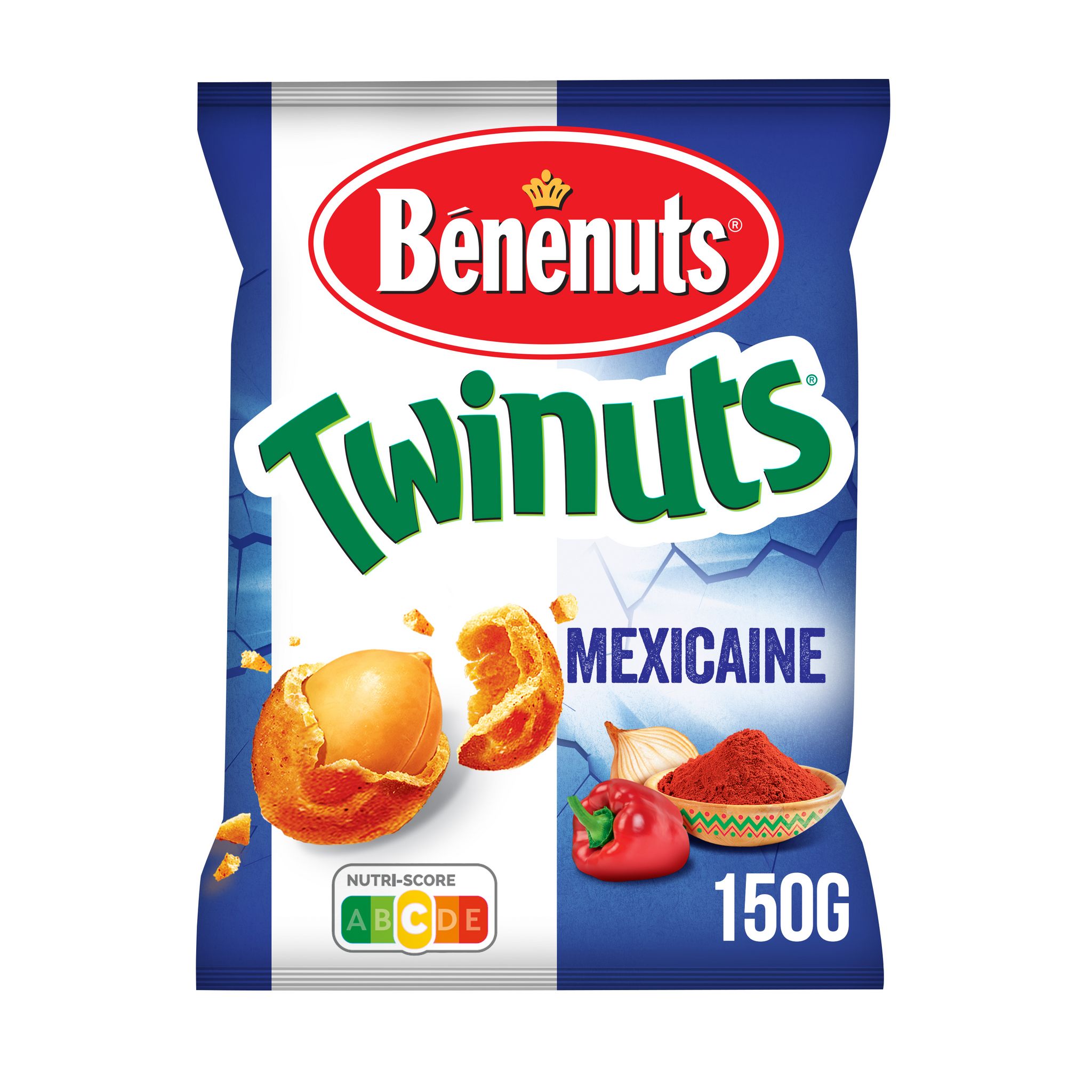 BENENUTS Cacahuètes enrobées saveur mexicaine Twinuts 150g pas cher 