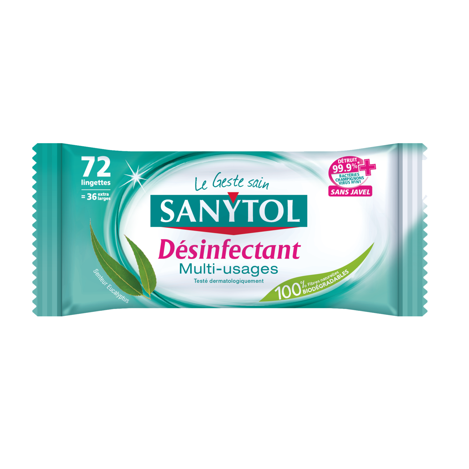 Lingettes désinfectantes multi-usages anti-allergènes - senteur fraîche  Sanytol - 72 lingettes   - Shopping et Courses en ligne, livrés  à domicile ou au bureau, 7j/7 à la Réunion