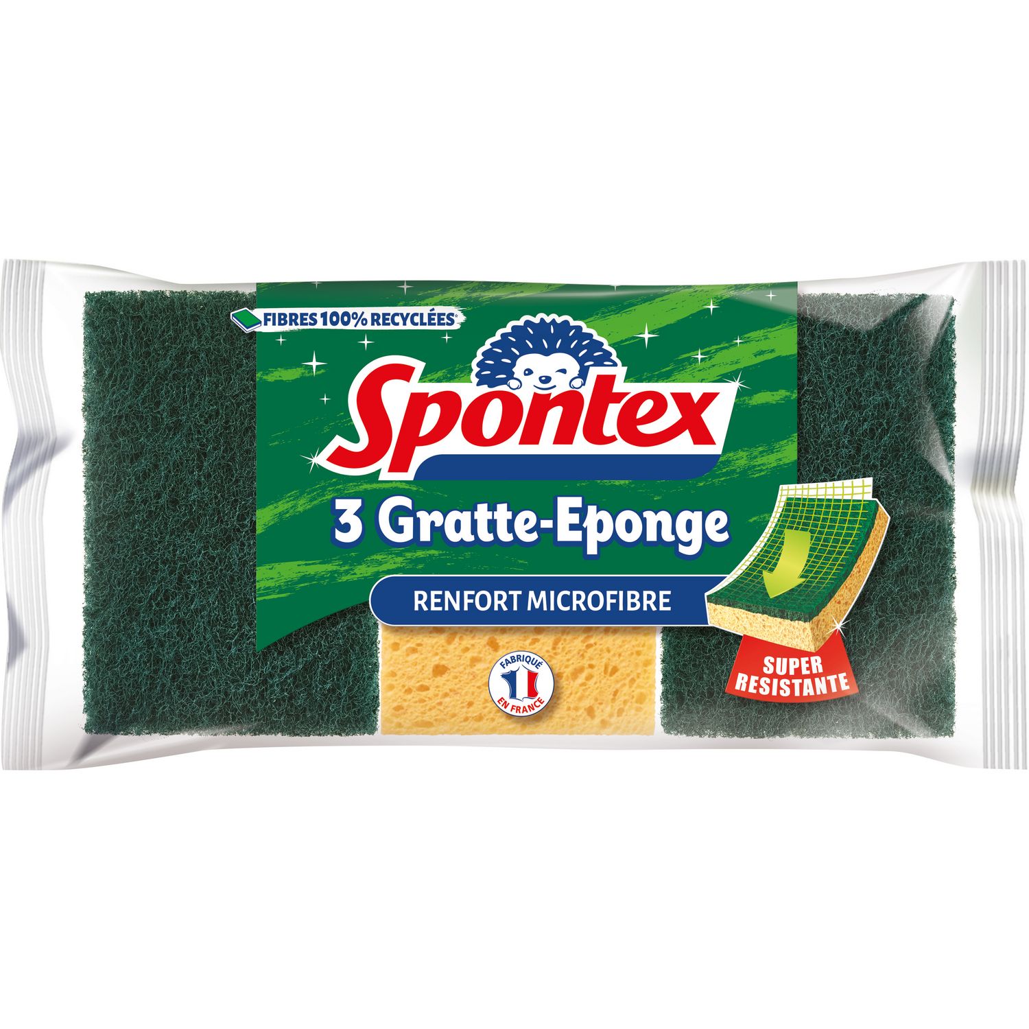 Gratte éponge longue durée, Spontex (x3)