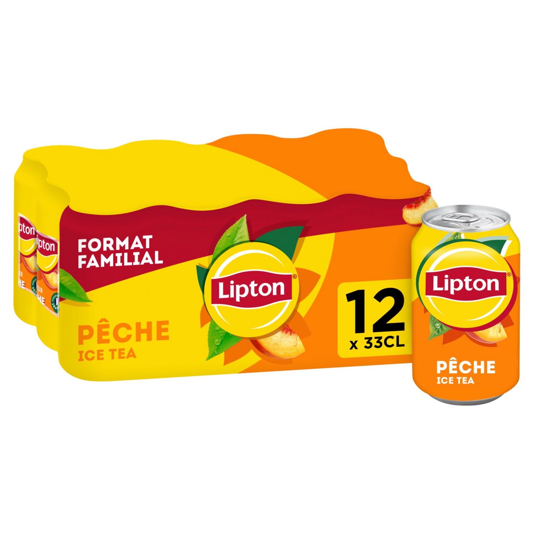 LIPTON Boisson Ice tea à base de thé saveur pêche boîtes 6x33cl pas cher 