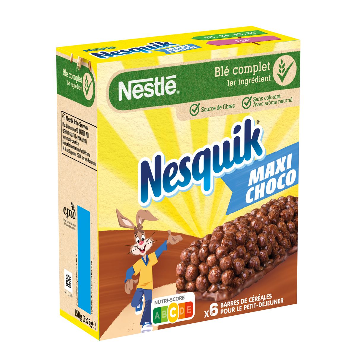 NESQUIK Barres de céréales maxi choco 6x25g pas cher 