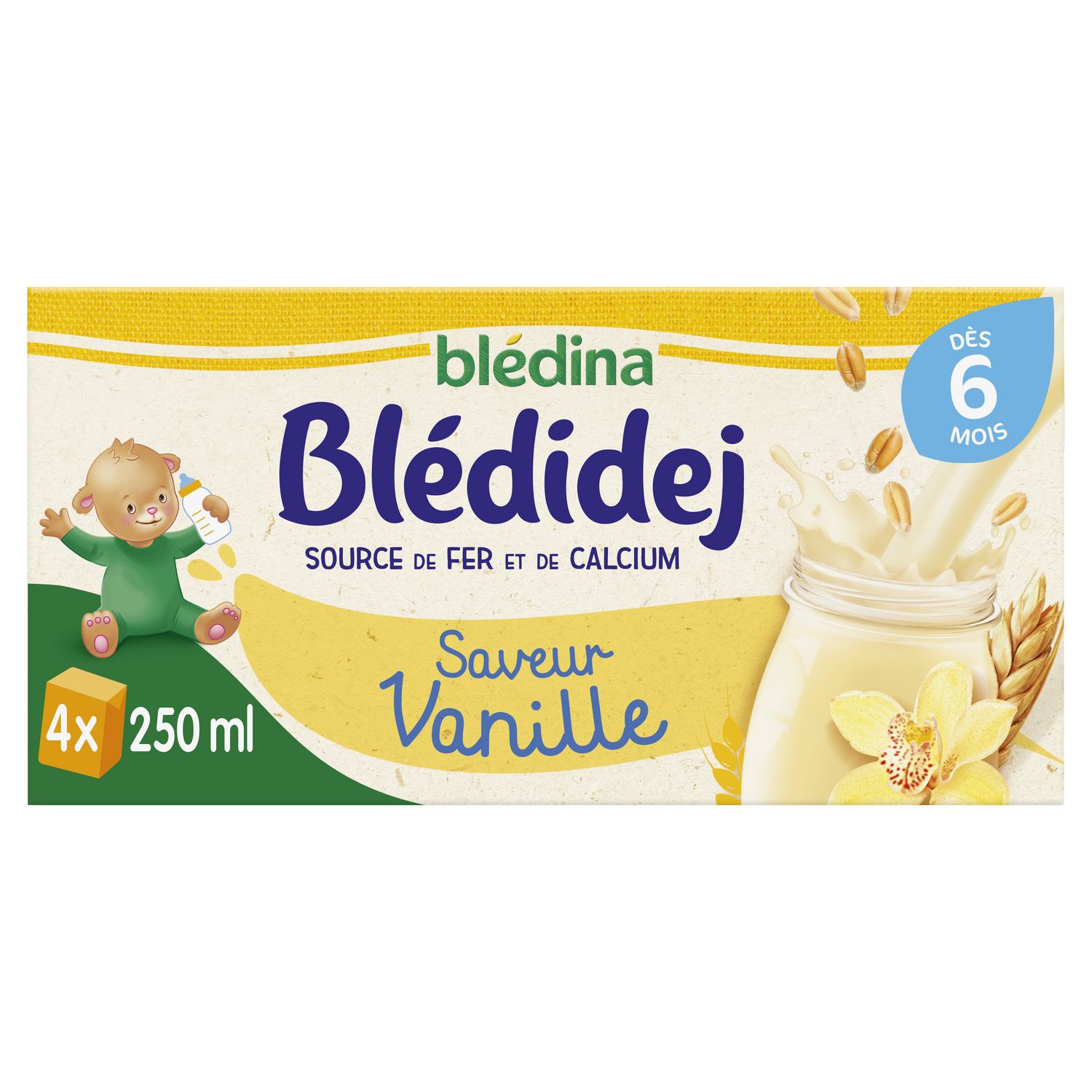 BLEDINA BLEDIDEJ Saveur Vanille 4x250ml Dès 6 Mois - 4 x 250 ml