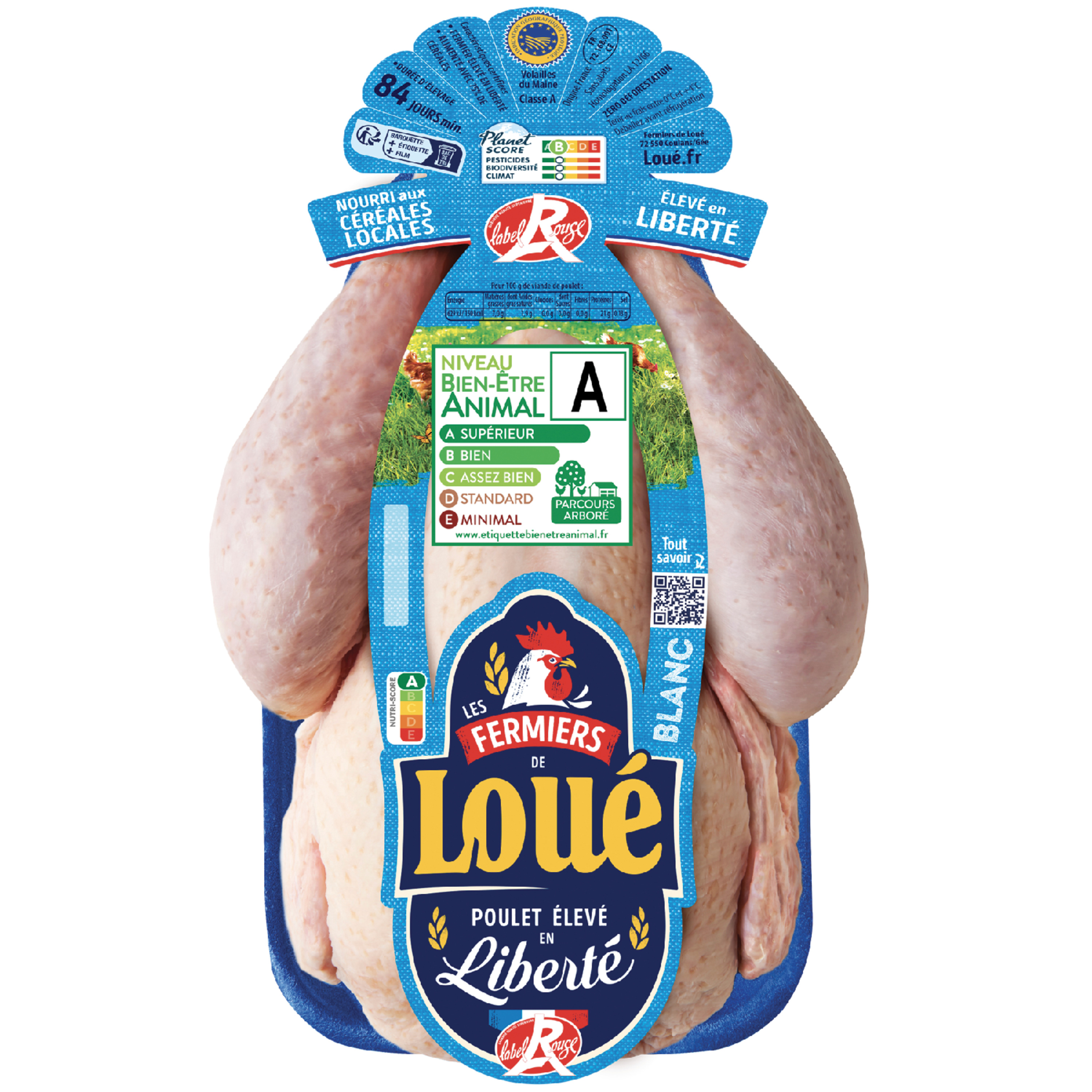 Chapon blanc PAC IGP Label Rouge FERMIERS DE LOUE : le chapon de 3Kg à Prix  Carrefour