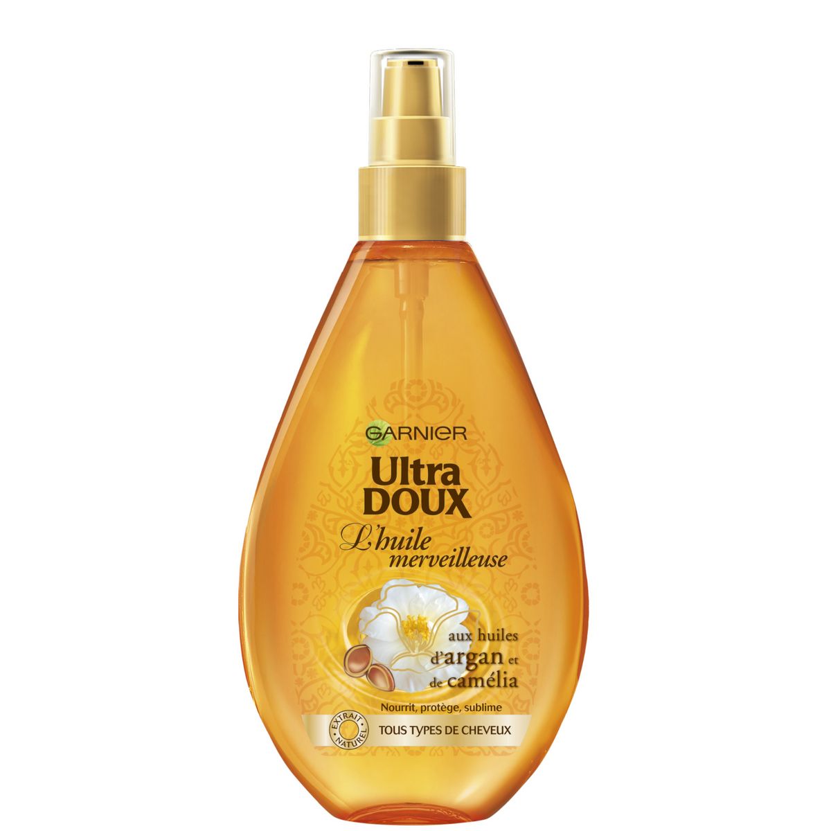 ULTRA DOUX Huile merveilleuse argan et camélia tous types de cheveux 150ml  pas cher 