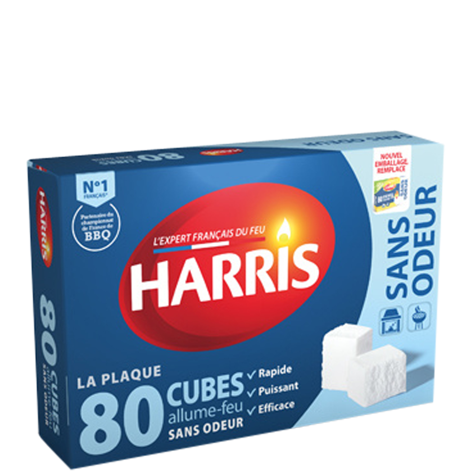 HARRIS Allume-feu en cubes sans odeur 80 cubes pas cher 