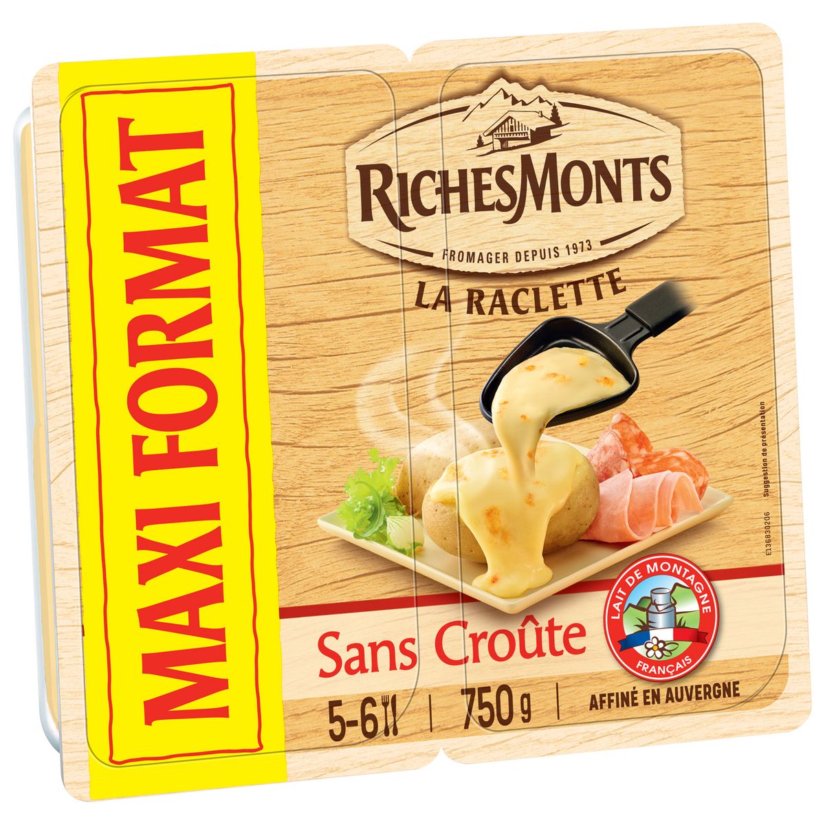 RICHESMONTS Fromage à raclette sans croûte tranches g pas cher Auchan fr