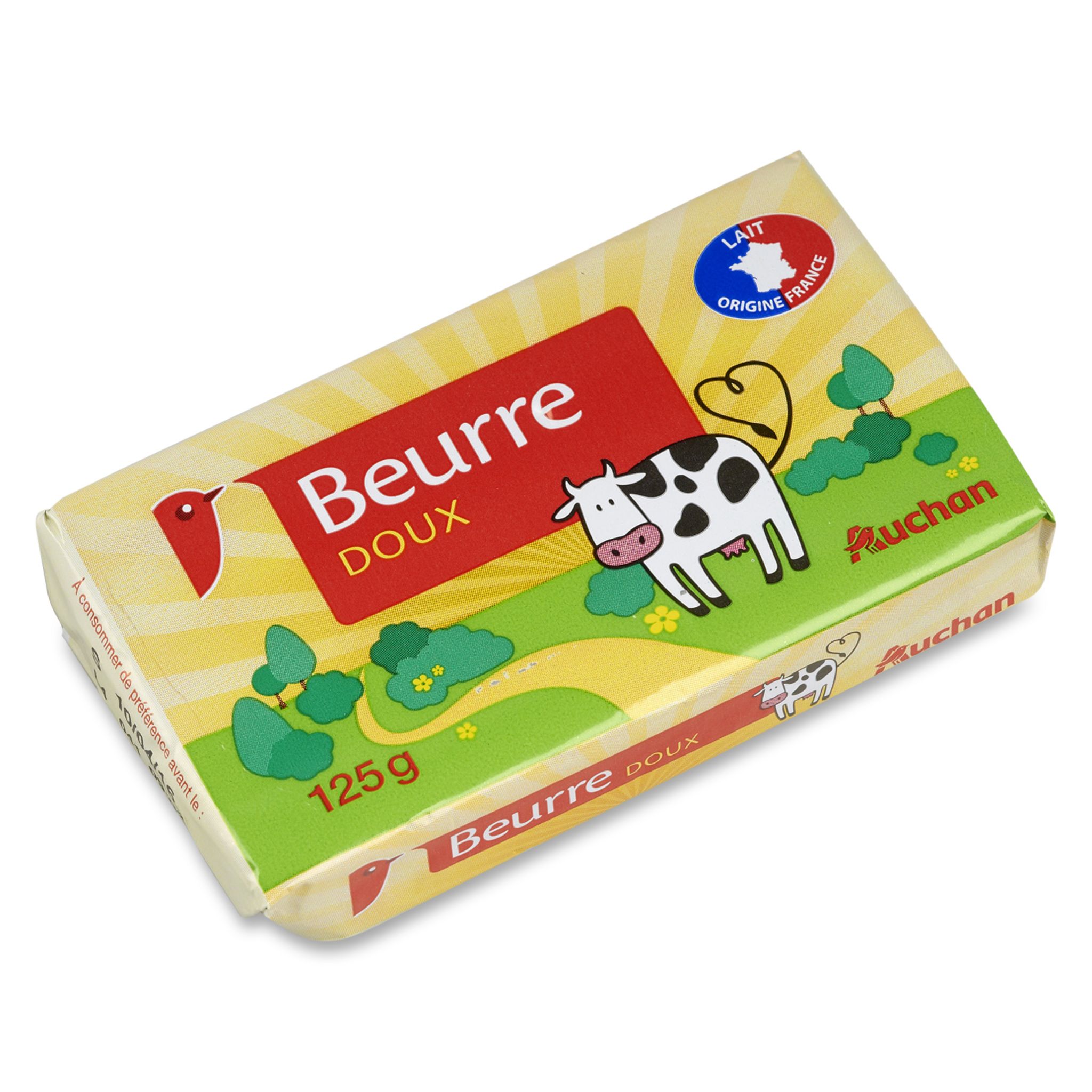 AUCHAN Beurre doux 125g pas cher 