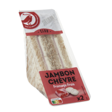 AUCHAN Sandwich club jambon chèvre 145g