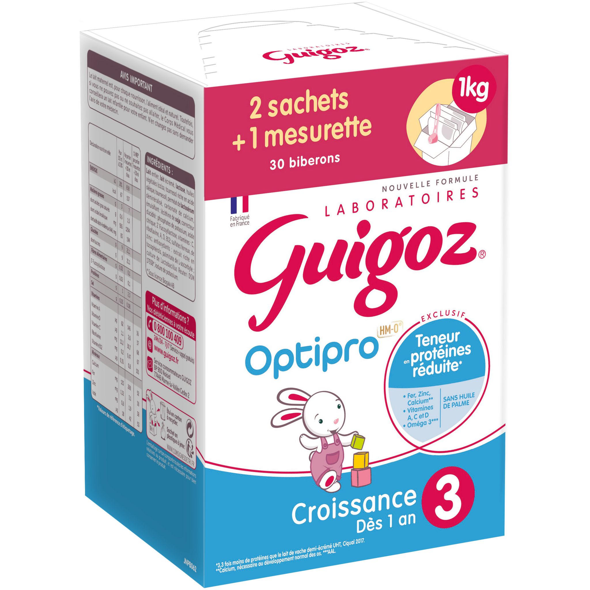 Promo Guigoz lait de croissance bio 3 optipro chez Intermarché